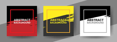 Vector universal background, banner with frame and place for text. Hand drawn grunge texture and modern colorful wallpaper.のイラスト素材