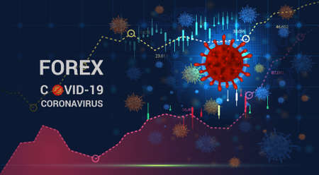 Changes in the stock market due to a pandemic (coronavirus covid-19). Virus economy impacts. Vector background Coronavirus and marketのイラスト素材