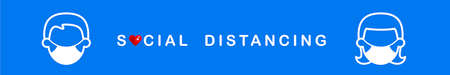 Social distancing banner. Vectorのイラスト素材