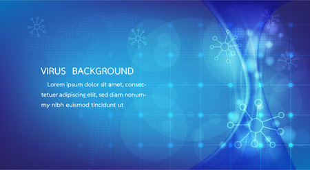 background. Vector concept of dangerous virus in China with medical cell.のイラスト素材