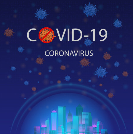 Global coronavirus 2019-nCoV Virus Alert. vector Illustration concept coronavirus COVID-19.のイラスト素材