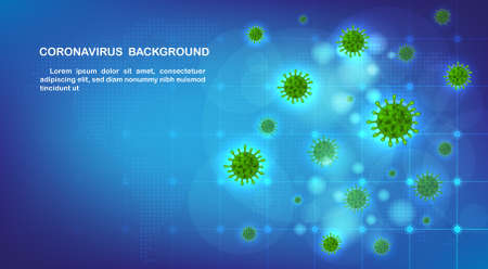 background. Vector concept of dangerous virus  with medical cell.のイラスト素材
