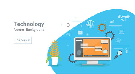 Easy management concepts for business.Flat design concepts for Online Advertising.Vector illustrationのイラスト素材