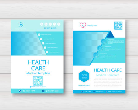Set Medicine and science , annual report, flyer design templates design and flat icons.  healthcare, pharmacy presentation, document cover and and presentation vector illustrationのイラスト素材