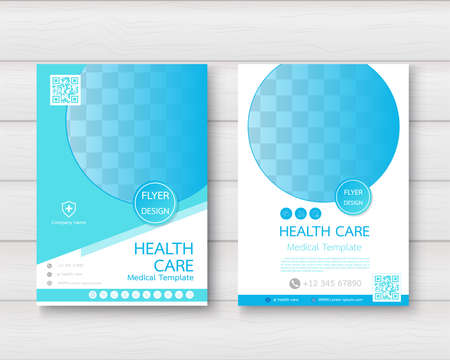 Set Medicine and science , annual report, flyer design templates design and flat icons.  healthcare, pharmacy presentation, document cover and and presentation vector illustrationのイラスト素材