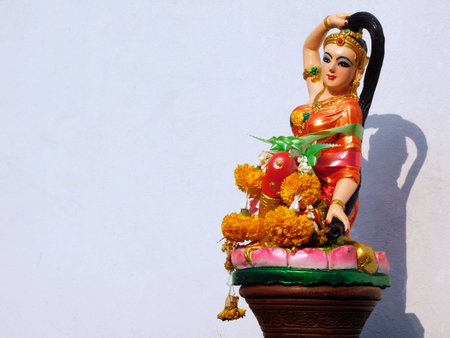 Mother Earth Squeezing Her Hairの写真素材