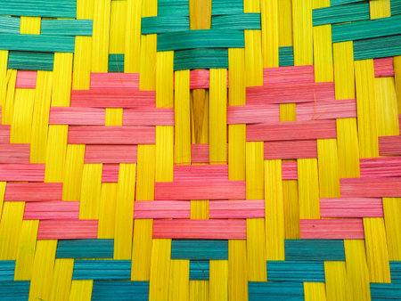 Thai Native Colorful Bamboo Fanの写真素材