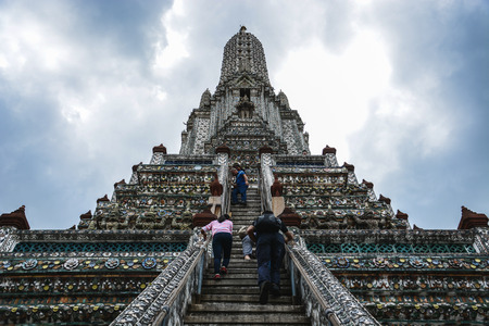 travel wat arun or temple bangkokの写真素材
