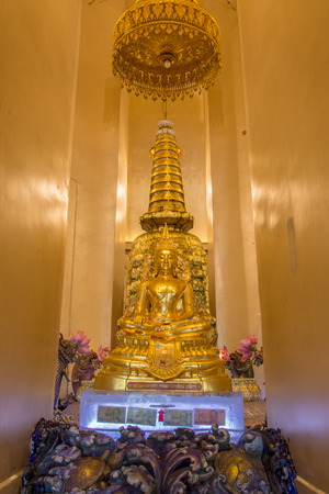 golden buddha in gold mount templeのeditorial素材