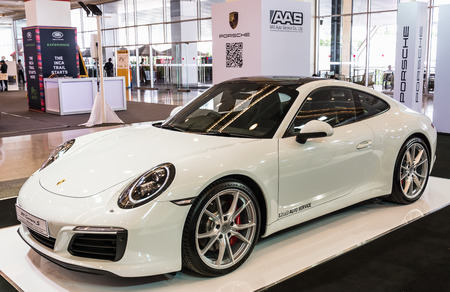 BANGKOK - AUGUST 21, 2017 : porsche 911 carrera s on display at Bangkok International Grand Motor Sale 2017(Big Motor Sale) in Bangkok, Thailandのeditorial素材