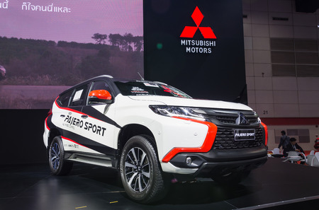 BANGKOK - AUGUST 21, 2017 : mitsubishi pajero sport on display at Bangkok International Grand Motor Sale 2017(Big Motor Sale) in Bangkok, Thailandのeditorial素材