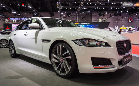 BANGKOK - AUGUST 21, 2017 : Jaguar xf on display at Bangkok International Grand Motor Sale 2017(Big Motor Sale) in Bangkok, Thailandのeditorial素材