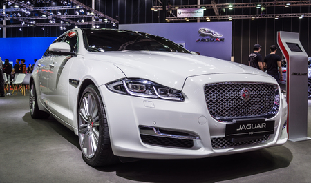 BANGKOK - AUGUST 21, 2017 : Jaguar xf on display at Bangkok International Grand Motor Sale 2017(Big Motor Sale) in Bangkok, Thailandのeditorial素材