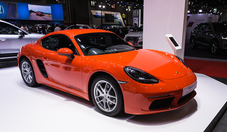 BANGKOK - AUGUST 21, 2017 : Porsche 118 cayman on display at Bangkok International Grand Motor Sale 2017(Big Motor Sale) in Bangkok, Thailandのeditorial素材