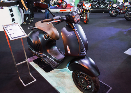 BANGKOK - AUGUST 21, 2017 : vespa 946 emporio armani on display at Bangkok International Grand Motor Sale 2017(Big Motor Sale) in Bangkok, Thailandのeditorial素材