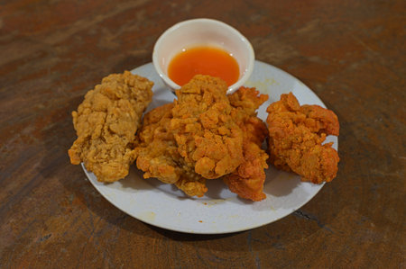 fried chicken meal - junk food and unhealthy foodの写真素材