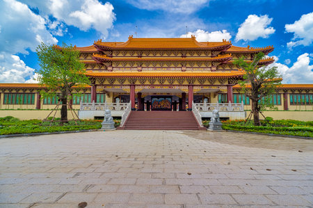 October 27, 2019 / Khlong Sam Wa / Bangkok / Fo Guang Shan Thaihua Temple : Buddha Statue around The  temple.のeditorial素材