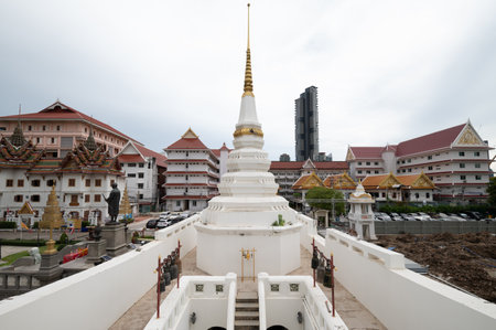 Bangkok, Thailand - June 26, 2022. Wat Yannawa.  Unusual temple shaped in the form of a boat.のeditorial素材