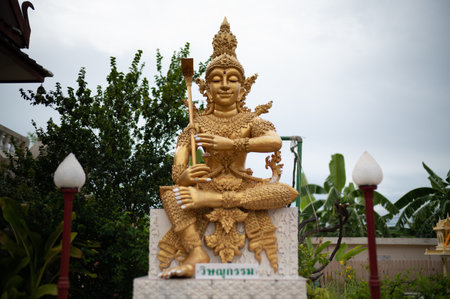 Bangkok, Thailand, August 21, 2022 :   Wat Thongna Plang. Outside of the chapel ( Buddhist temple ) area.のeditorial素材