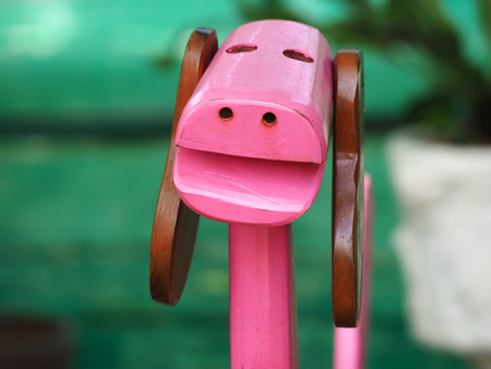 Wooden deer in the gardenの写真素材