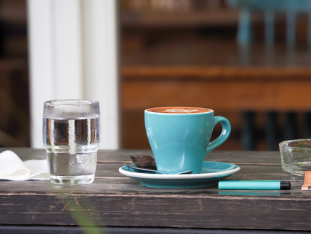 Coffee cup in coffee shopの写真素材