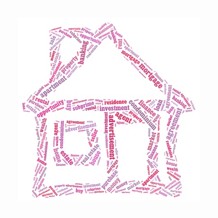 House info-text graphics and arrangement conceptの写真素材