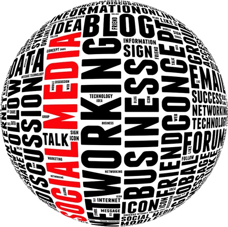 Social media info text graphic and arrangement concept.の写真素材
