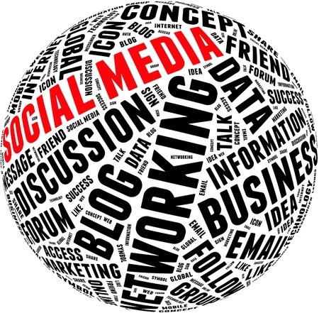 Social media info text graphic and arrangement concept.の写真素材