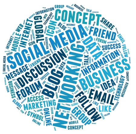 Social media info text graphic and arrangement concept.の写真素材