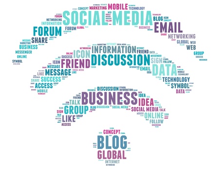 Social media info text graphic and arrangement concept.の写真素材