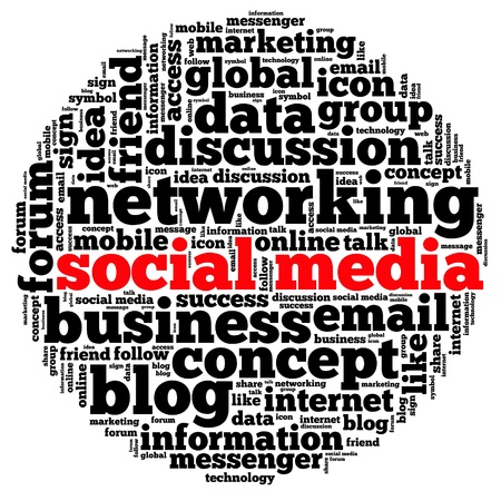 Social media info text graphic and arrangement concept.の写真素材