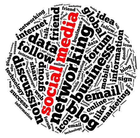 Social media info text graphic and arrangement concept.の写真素材