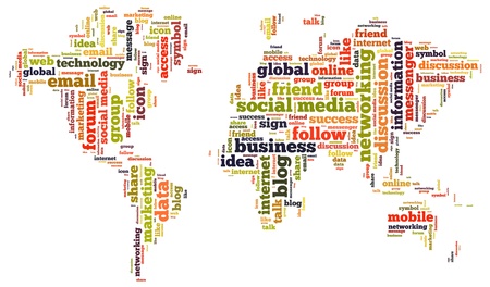 Social media info text graphic and arrangement concept.の写真素材