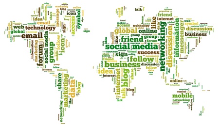 Social media info text graphic and arrangement concept.の写真素材