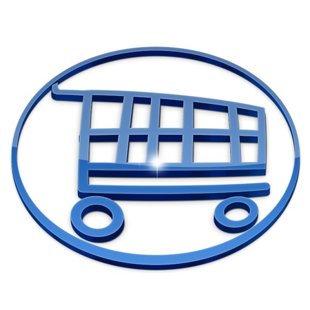 Shopping basket icon illustration isolated on white backgroundの写真素材