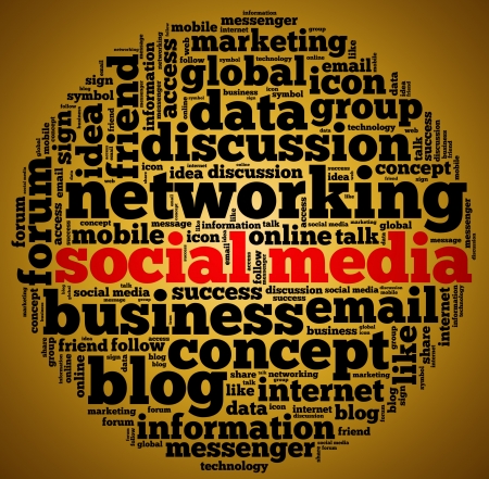 Social media info text graphic and arrangement concept.の写真素材