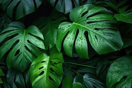 Tropical leaf background  Generative AIの素材