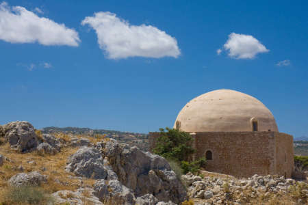 Mosque of Sultan Ibrahim Han, Rethymno, Crete, Greeceの写真素材