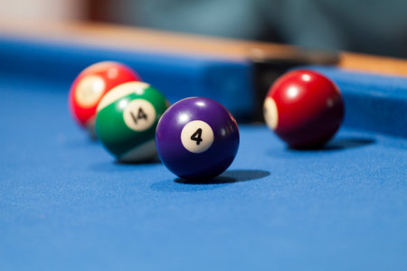 Focus on purple billiard ball