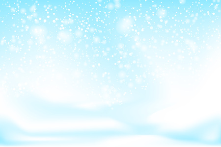 Falling snow background. Vector illustration with snowflakes. Winter snowing sky.のイラスト素材