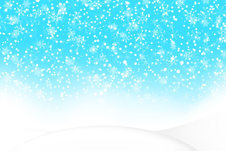 Falling snow background. Realistic snowdrift. Vector illustration with snowflakes. Winter snowy landscape. Eps 10.のイラスト素材