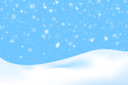 Falling snow background. Vector illustration with snowflakes. Winter snowing sky. Eps 10.のイラスト素材