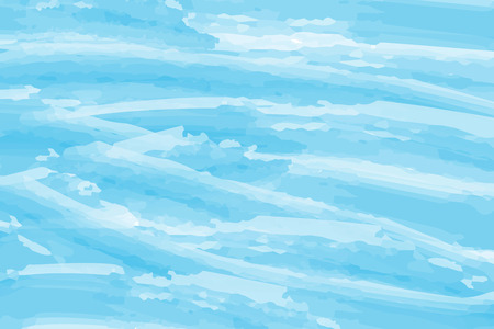 Blue watercolor abstract background. Clouds, sky, sea waves. Color pattern. Vector illustration.のイラスト素材