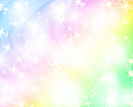 Unicorn rainbow background. Holographic sky in pastel color. Bright mermaid pattern in princess colors. Vector illustration. Fantasy gradient colorful backdrop with rainbow mesh.のイラスト素材