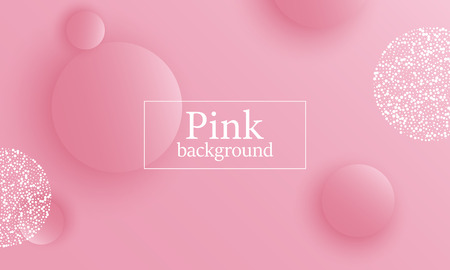 Pink background. 3d design. Dynamic elements. Minimal cover. Landing page. Modern fluid gradient. Vector illustration.のイラスト素材