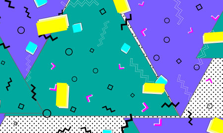 90s pattern. Memphis trend. Nineties pattern. Pop art color background. Vector Illustration. Hipster...