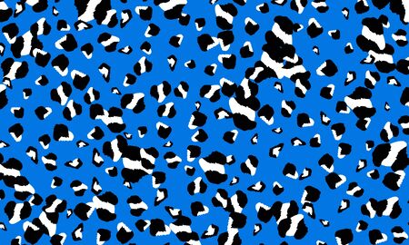 Blue leopard print design. Animal skin pattern. Vector illustration.のイラスト素材
