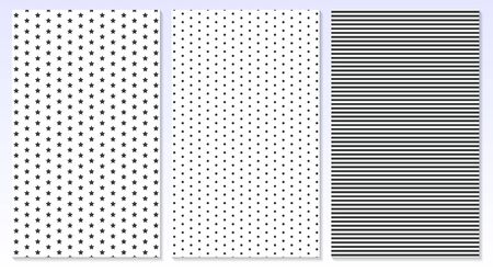 Horizontal lines. Polka dot background. Vector illustration. Stripes, stars pattern.のイラスト素材