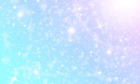 Falling snow. Vector illustration with snowflakes. Winter blue sky. Christmas texture. Sparkle snow background.のイラスト素材