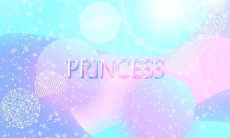 Princess background. Mermaid rainbow. Magic stars pink. Unicorn pattern. Fantasy galaxy. Fairytale graphics. Pink princess colors.のイラスト素材
